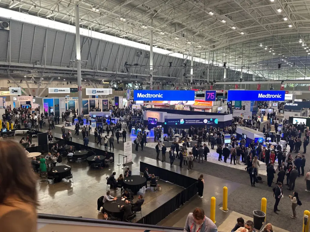Exhibition hall at a cardiology conference