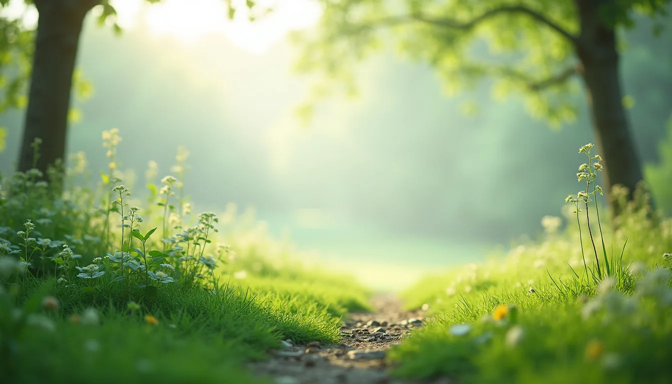 Eye-level view of a serene landscape promoting relaxation